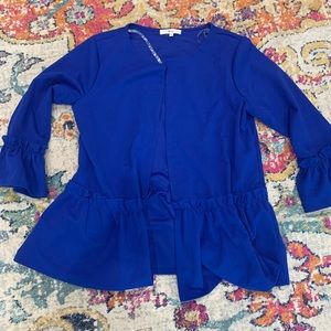 Royal blue bell sleeve cardigan